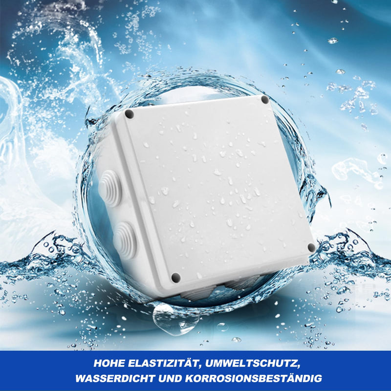 Pack of 4 junction boxes, waterproof junction boxes, ABS housing junction box, waterproof junction box with screws for distribution box, wet room, outdoor, indoor, garden, street
