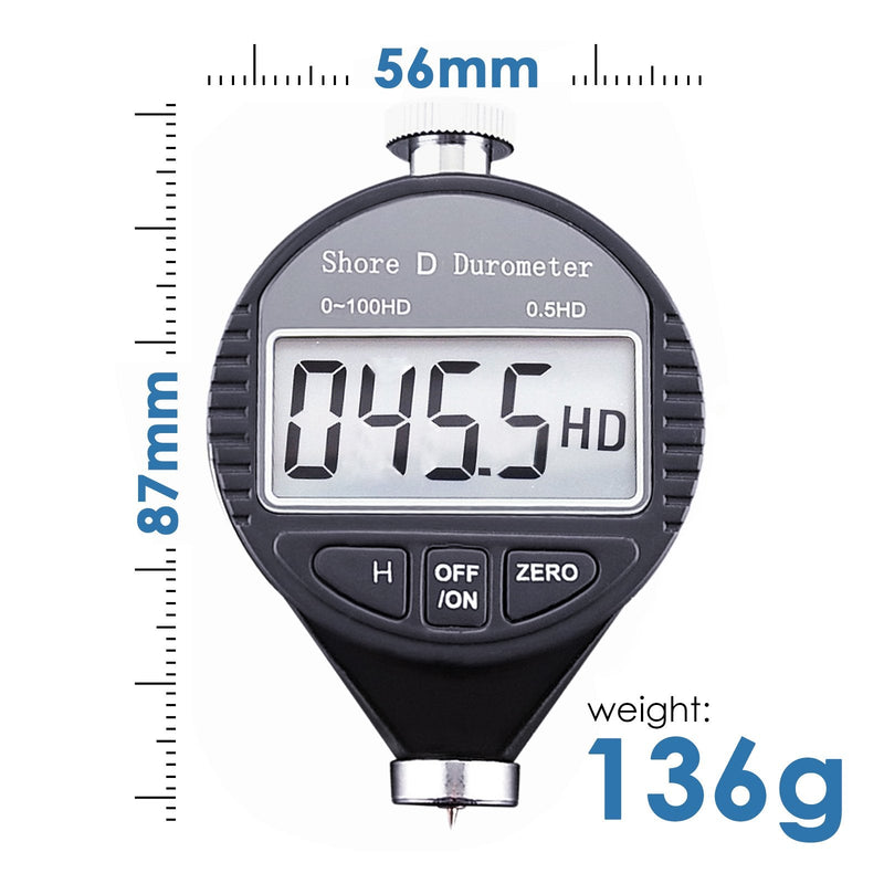 Digital 0-100HD Shore D Hardness Durometer Scale for Rubber, Tires and Plastic (D)