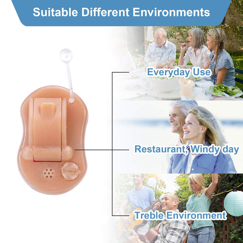 Hearing Amplifier for Seniors Adults Noise-Cancelling - Miracle Ear Amplifier Invisible Sound Amplifier Digital Hearing Enhancement Devices As Seen On TV Hearing Aid Cleaning Tools Included (Blue) Blue