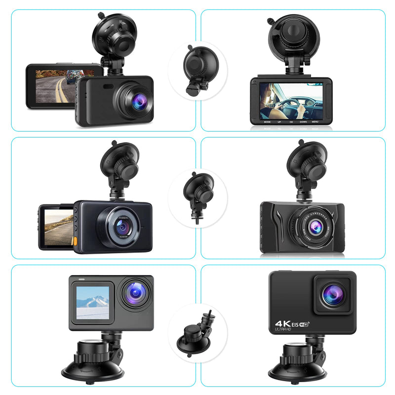 Dash Cam Mount, Suction Cup Mount,Windshield & Dashboard Suction Cup Mount Camera Mount,for Rove R2-4K,CHORTAU Dash Cam,Screw Connectors are Suitable for Most Dash Cam, DVR, GPS and Sports Camera