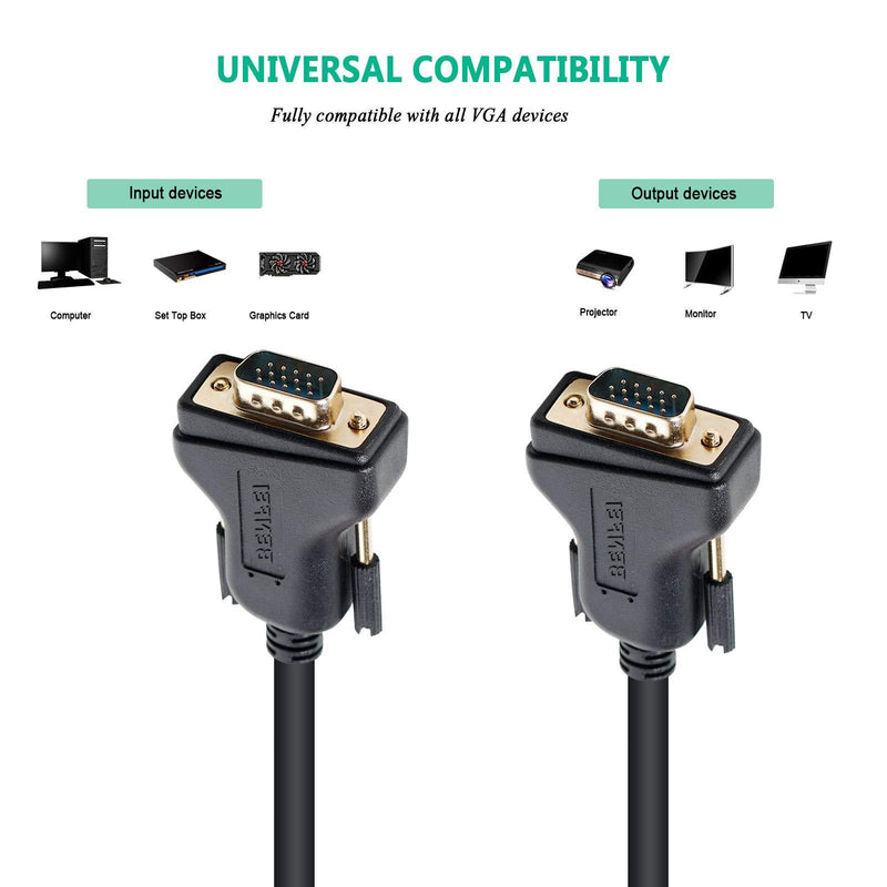 VGA to VGA Cable, Benfei VGA to VGA 6 Feet Cable with Ferrites 1 PACK