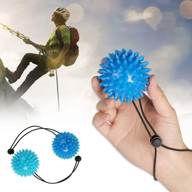 Hand balls for exercise and physical therapy (2 Pack) - Adjustable Wrist Strap to Prevent Falling - for Kids, Elderly and Adults - 2 resistance levels stress relief ball Relieve Wrist & Thumb Pain