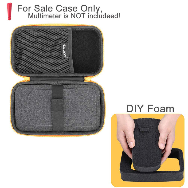 RLSOCO Carrying case for Fluke 117/115/116/114/113/177/178/179/233 Digital Multimeter and Fits for Fluke 101/106/107/ F15B+F17B+F18B+ and More(with DIY Foam)(Yellow) Yellow Zip