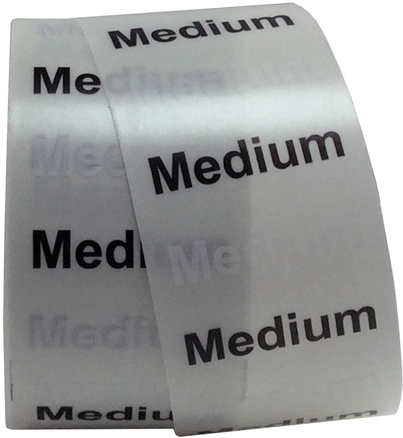 Medium Clothing Labels Size Strip Stickers for Retail Apparel 1.25 x 5 Inch 125 Adhesive Stickers