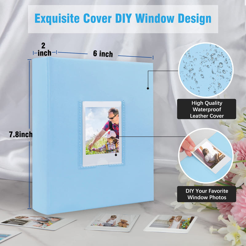 Photo Album for Fujifilm Instax Mini Camera, Polaroid Camera, Instax Photo Album with Memo Areas Mini Polaroid Photo Album Book 180 Pockets for Fujifilm Instax Mini 11 9 8 40 Evo Instant Camera, Blue