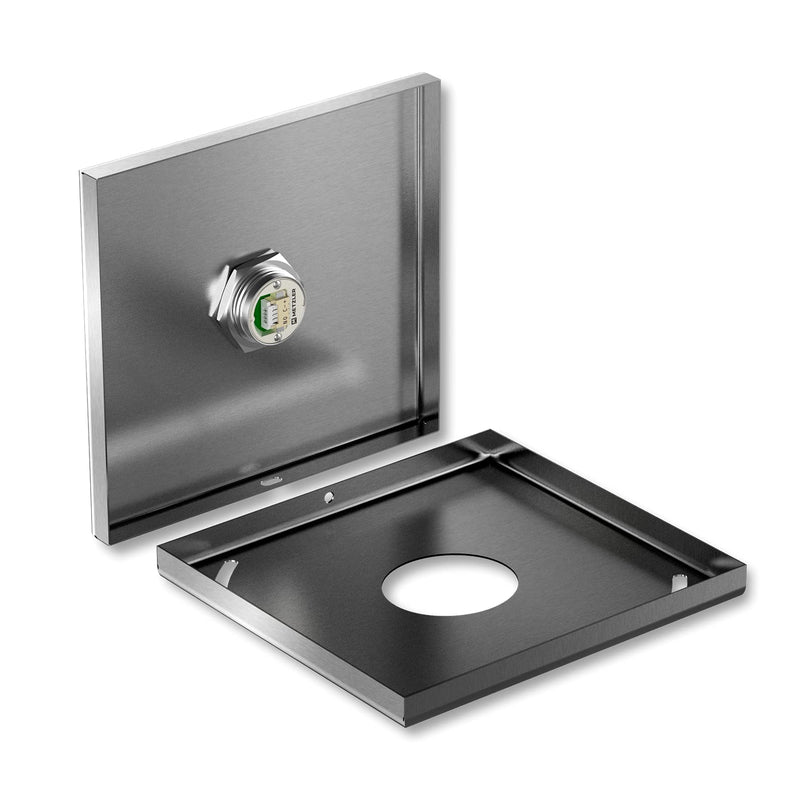 Metzler ultra-flat stainless steel push button rustproof IP67 - installation diameter Ø 19 mm - momentary without LED