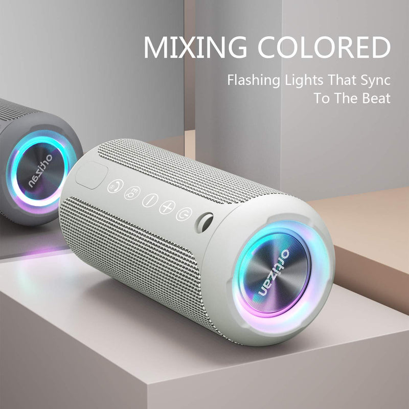 Ortizan Portable Bluetooth Speaker, IPX7 Waterproof Wireless Speaker with 24W Loud Stereo Sound, Outdoor Speakers with Bluetooth 5.0, 30H Playtime,66ft Bluetooth Range,TWS Pairing for Home Gray
