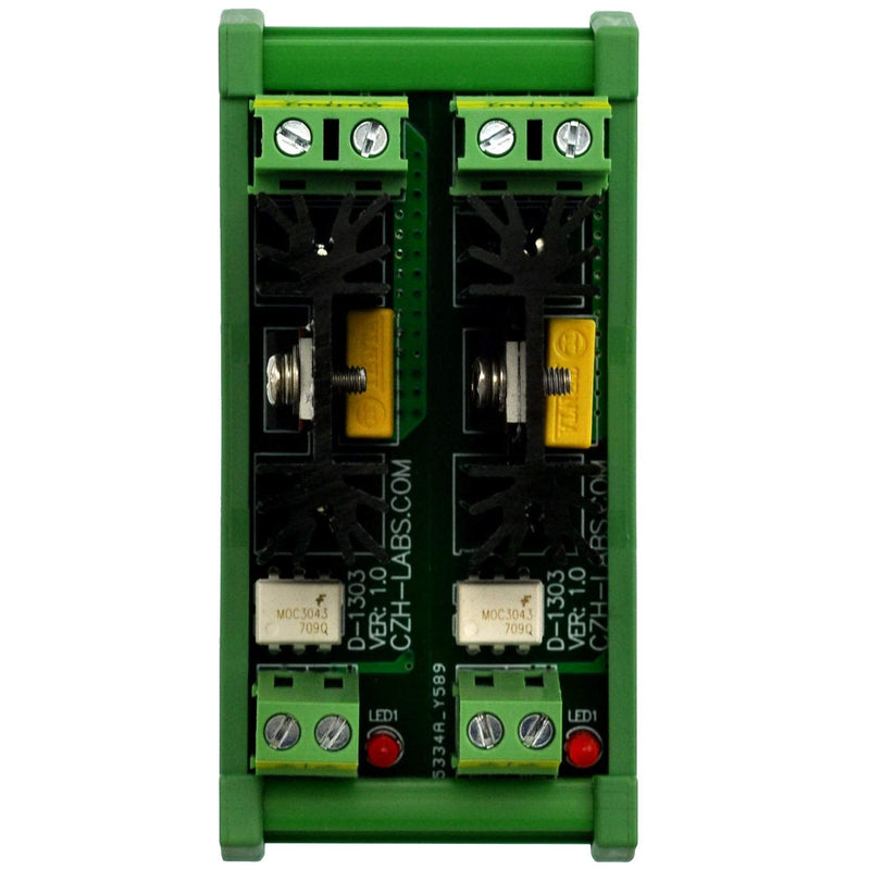 CZH-LABS DIN Rail Mount 8 Amp Solid State Relay SSR Module, in 4~32VDC, Out 100~240VAC. (2 Channels) 2 Channels