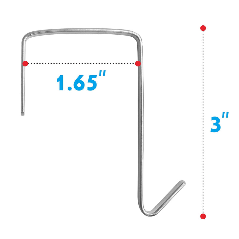 10 Pack Over The Door Metal Hook Hanger to Fit Interior Doors with Thickness from 1.3" to 1.65"