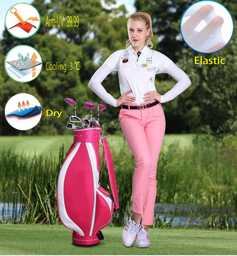 Hairwilly Advanced Cooling Shawl Arm Sleeve Sun Protection Comfortable & Breathable for Women Golf & Outdoor Sports White Large