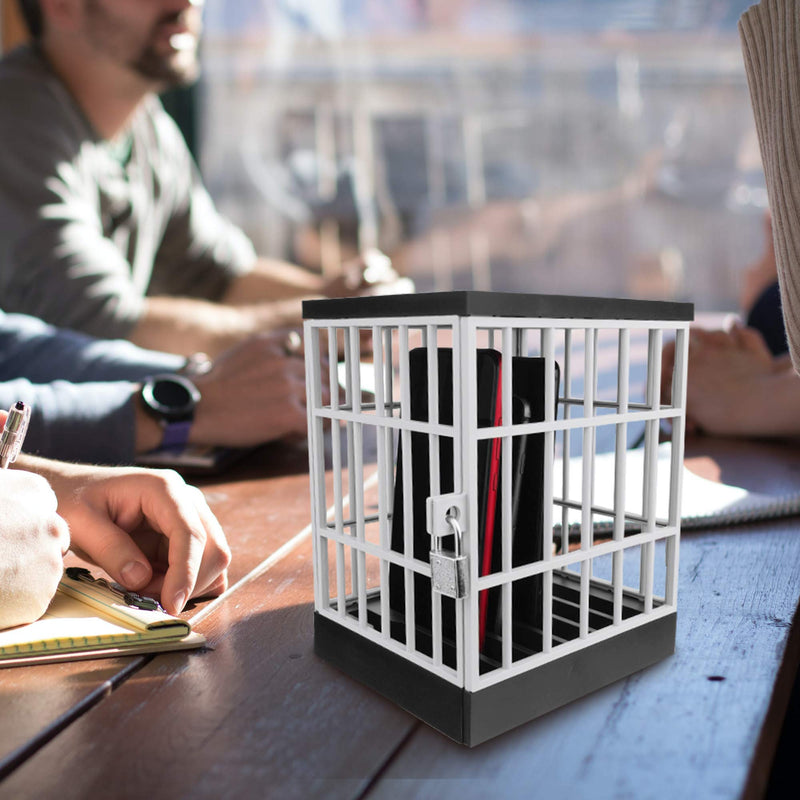 Gemaxvoled Mobile Phone Jail Cell Phones Prison Lockable Cage- Classroom Family Time Party Black