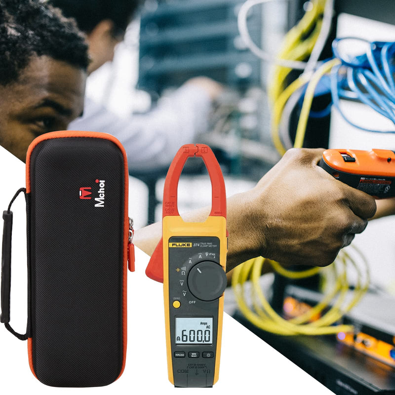 Mchoi Hard Portable Case Compatible with Fluke 374/376 True-RMS AC/DC Clamp Meter,CASE ONLY