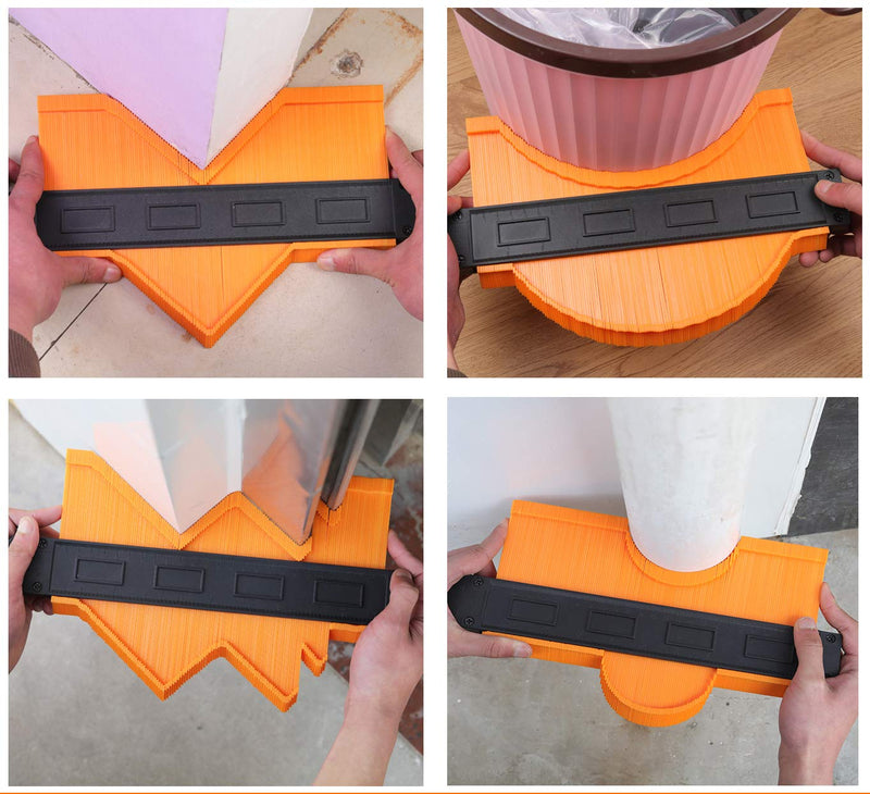 Contour Gauge with Lock, 2 Pack Contour Gauge Profile Tool, Contour Gauge Duplicator 10'' and 6'', Measure Copy Tool