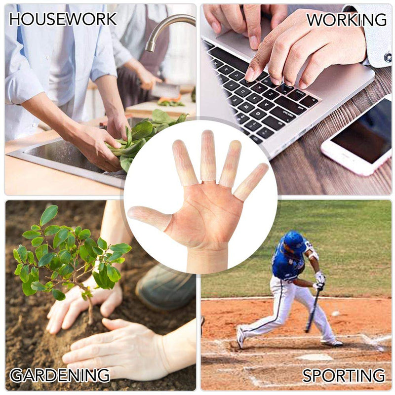 HioIoiH Silicone Finger Protectors for Man 10 Pack, Gel Finger Cots & Protector,Relief from Pain of Finger Tips Cracked, Arthritis