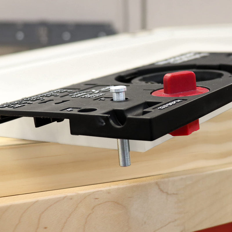 Milescraft 1342 Euro Hinge Jig• Concealed Hinge Jig for Framed & Frameless Cabinets• Automatically Aligns to 6 Common Hinge Settings• Metal Drill Guide Produces Perfect Hinge Holes– 35mm Bit Included