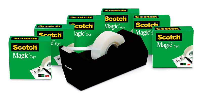 Scotch Magic Tape, 6 Rolls with Dispenser, Numerous Applications, Invisible, Engineered for Repairing, 3/4 x 1000 Inches, Boxed (810K6C38)