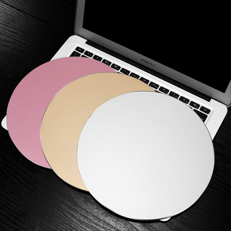 ProElife Premium Aluminum Metal Mouse Pad Mice Mat 8.66 inch (Round, Champagne Gold) Round-Champagne Gold