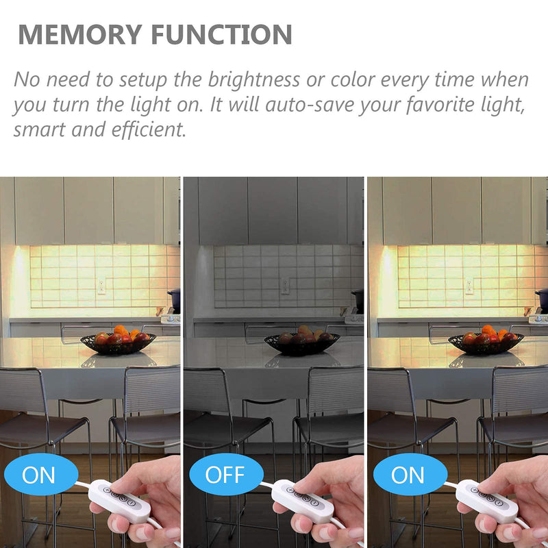 ASOKO LED Under Cabinet Lighting USB Plug-in, Dimmable, 3 Color Temperature, 14.5 in, Under Counter Lights for Kitchen,Shelf,Cupboard, Under Desk Monitor Light Bar (Sliver, 14.5 inch-2 Pack) Lights 2 Pack（14.5 inch）