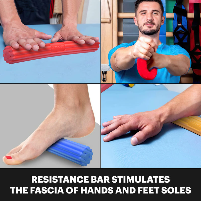 DMoose Resistance Bar for Physical Therapy, Flexbar for Tennis Elbow, Wrist Strengthener to Improve Hand Grip for Golfers, Rehab, Tendonitis Pain, Injury Recovery Massager, Rehabilitation Equipment Red - Light
