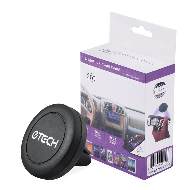 Magnetic Mount, eTECH [2 Pack] Universal Air Vent Magnetic Car Mount Phone Holder, for Cell Phones Like Apple iPhone/iPod/Samsung Galaxy Note, with Fast Swift-Snap Technology, with 4 Metal Plates 2Pack