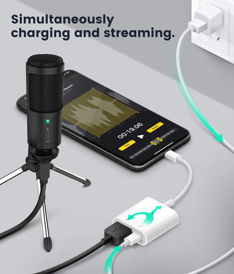 USB Adapter for iPhone/iPad,Fubiaofei Female USB Adpater to iPad Compatible with iPhone and iPad,iPad USB3 Adapter with Charging Port,Plug and Play,No App Required