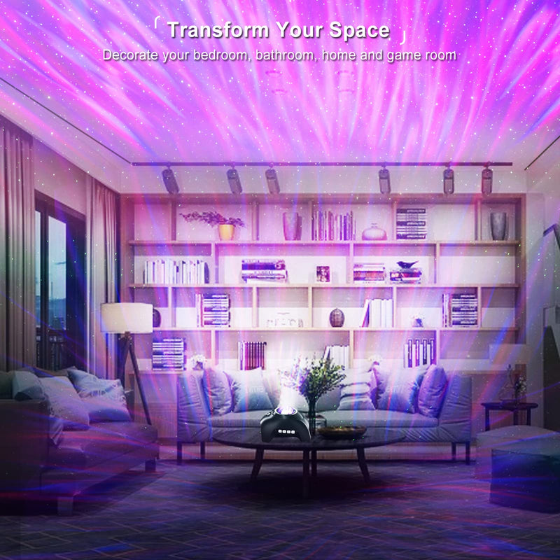 Northern Lights Aurora Projector for Bedroom with Music Bluetooth Speaker and White Noise, Vinwark Galaxy Projector, Starry Night Light Projectors for Kids Adults Gaming Room, Home Theater, Ceiling Black