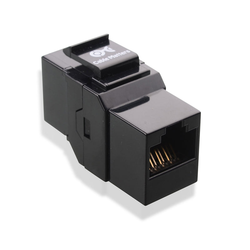 Cable Matters UL Listed 5-Pack RJ45 Keystone Jack Coupler Gender Changer in Black Blue