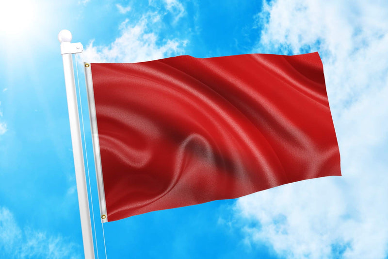 DMSE Solid Blank Flag 3X5 Ft Foot Flag UV Resistant (2x3 Nylon, Red) Polyester