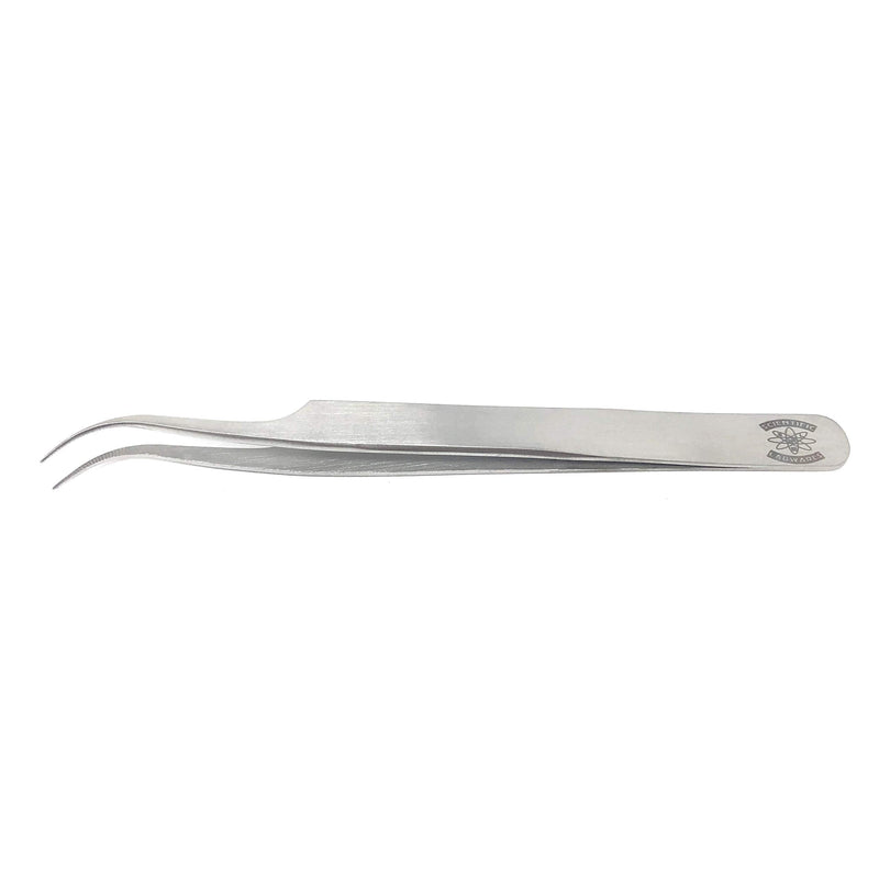 Scientific Labwares High Precision Stainless Steel Lab Forceps with Curved Very Fine Tips