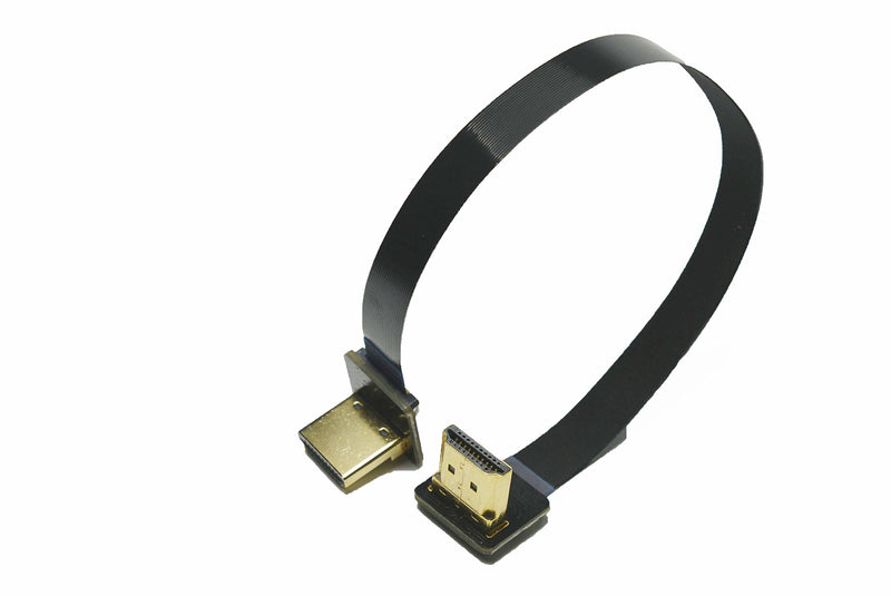 FFC HDMI Flat Slim HDMII FPV HDMI Cable Standard Full Normal Male HDMI Interface 90 Degree to Standard HDMI Full HDMI Normal HDMI 90 Degree for brushless Gimbal rig Drone Gimbal rig dsrl (20CM) 20CM