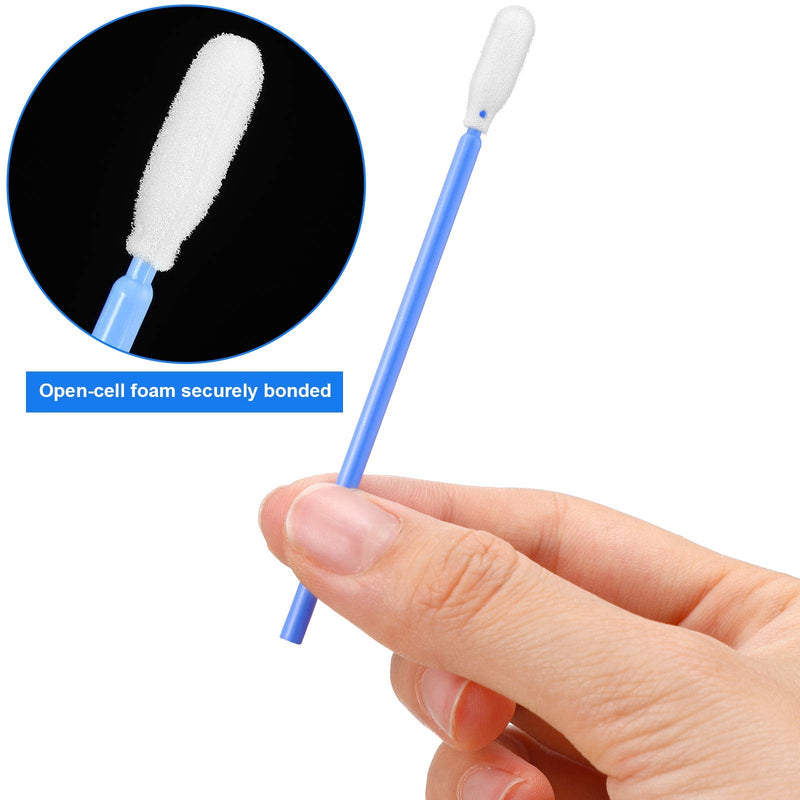 200 Pieces Foam Swab Cleaning Swab Foam Tips Sponge Stick for Inkjet Printer Print Head Camera Optical Lens Optical Equipment (Blue) Blue