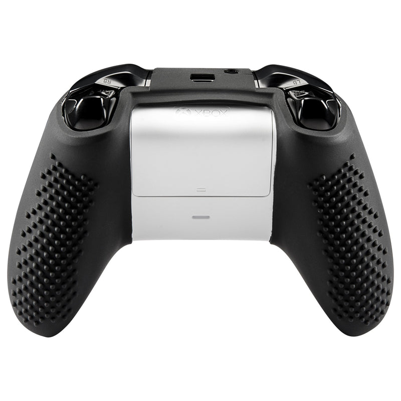 eXtremeRate Soft Anti-Slip Silicone Controller Cover Skins Thumb Grips Caps Protective Case for Microsoft Xbox One X & One S Controller Black