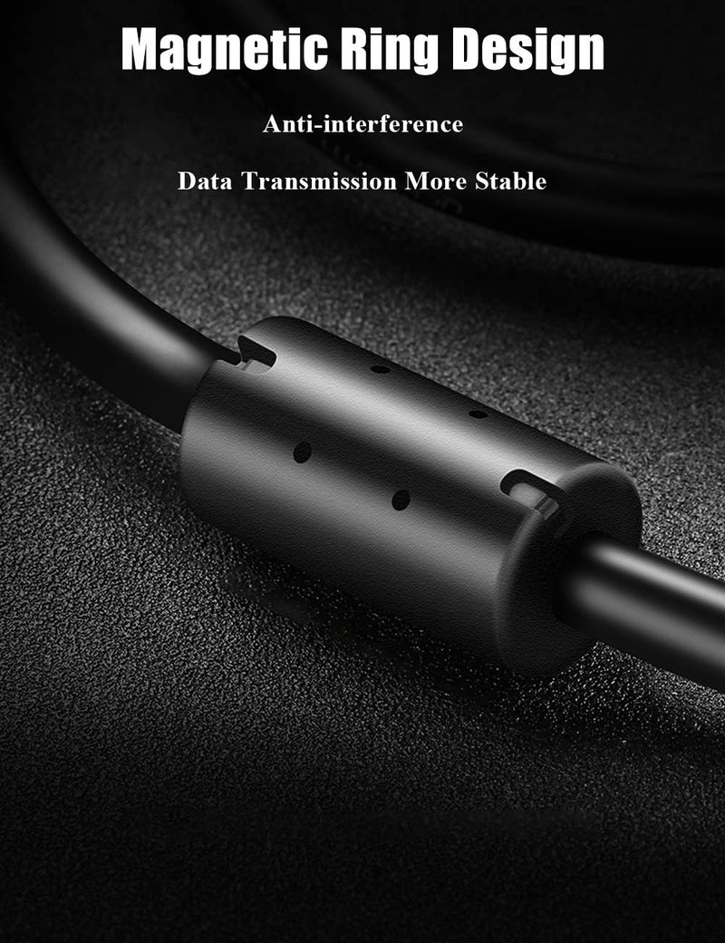2 Pack 10ft PS3 Controller Charger Cable - Magnetic Ring Mini USB Data Charging Cord for PS Move Playstation 3 Wireless Controller, TI84 Plus CE, Digital Camera