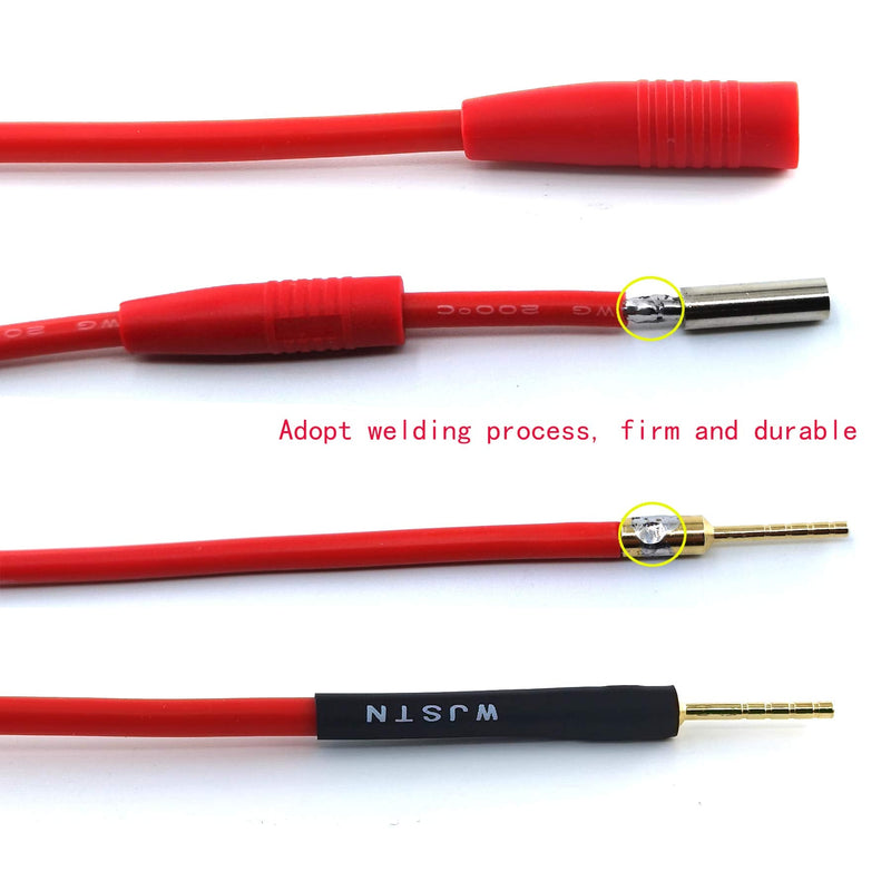 WJSTN 016 2mmBanana Plug Screw Type to 4mm Banana Socket Audio Converter Speaker Cable Connector 4 Pack