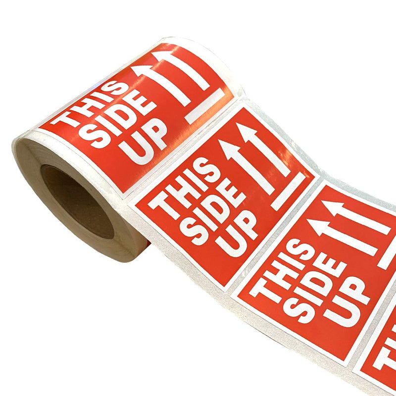 This Side Up Warning Stickers for Shipping and Packing - 2" X 3" Permanent Adhesive Labels 300 Per Roll