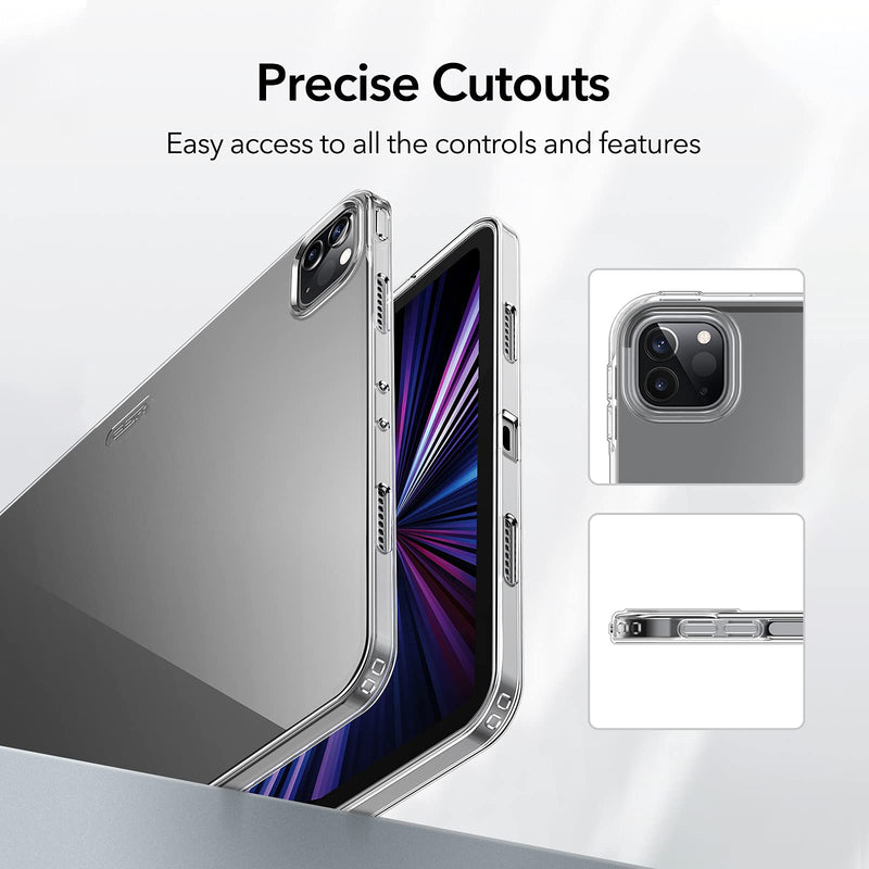 ESR Clear Case Compatible with iPad Pro 11 Inch 2021 (3rd Generation), Soft Protective Back Shell, Supports Pencil 2 Wireless Charging, Project Zero Series, Clear