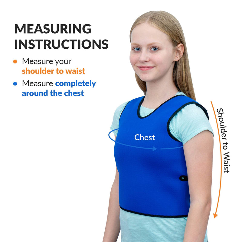 Special Supplies Sensory Compression Vest Deep Pressure Comfort for Autism, Hyperactivity, Mood Processing Disorders, Breathable, Form-Fitting, Kids and Adults (Blue, Small 17x30 inches) Blue Small (Pack of 1)