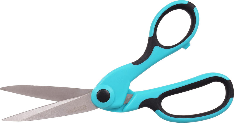 SINGER 00561 8-1/2-Inch ProSeries Heavy Duty Bent Sewing Scissors,Teal Teal