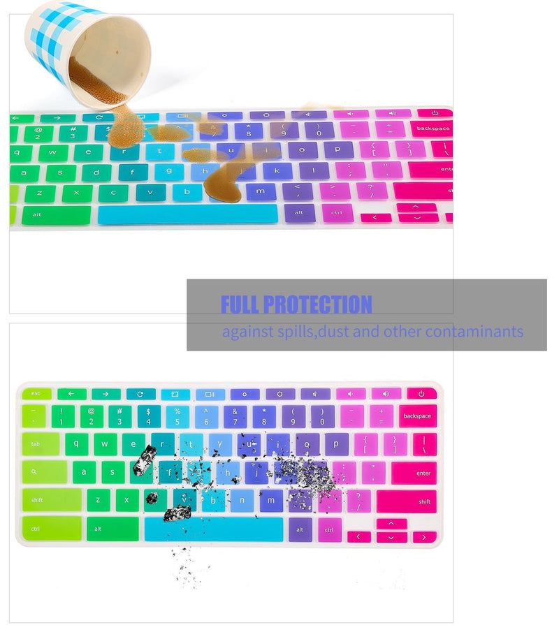 Keyboard Cover Skin Compatible Acer Chromebook R 11 CB5-132T CB3-131, Acer Chromebook R 13 CB5-312T,Acer Premium R11, Acer Chromebook 14 CB3-431 CP5-471,Acer Chromebook 15 CB3-531 CB5-571 C910,Rainbow Rainbow