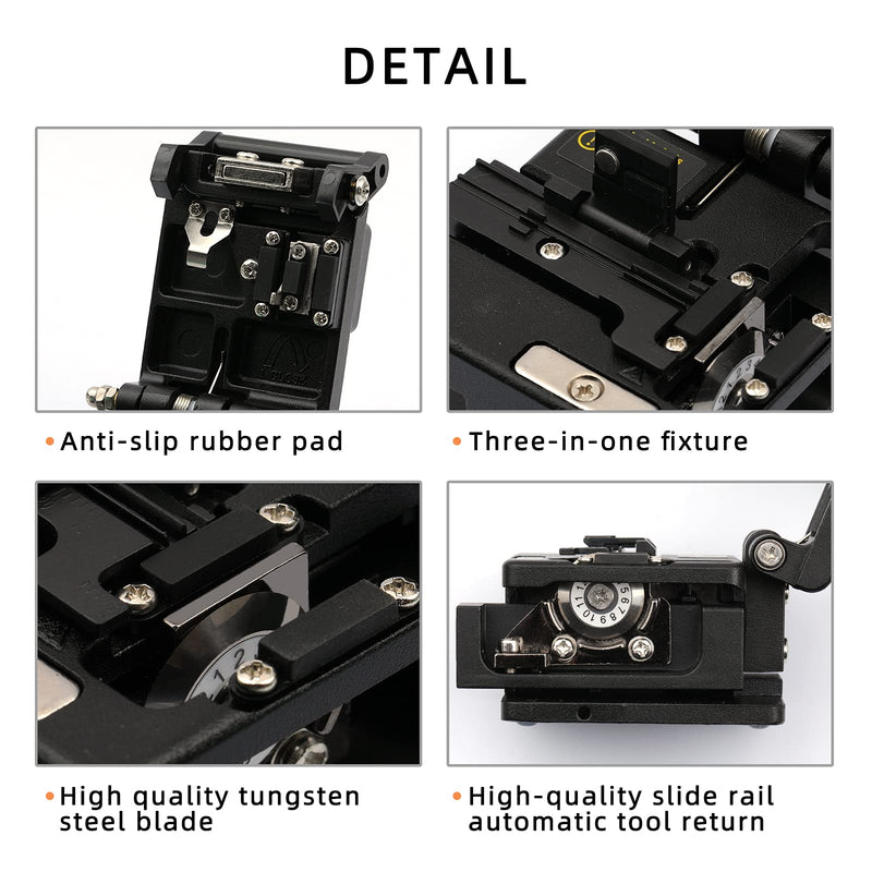 Fiber Cleaver FTTH Fiber Optic Tools High Precision 6C Cable Cutting Fiber Optic Knife Tools Fiber Cleavers 12 Surface Blade