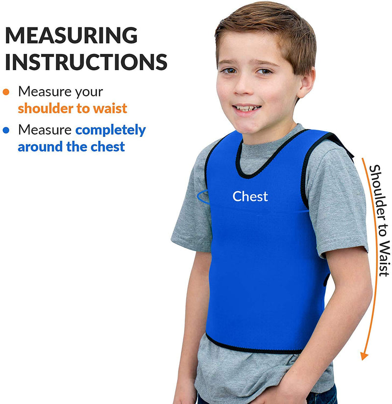 Special Supplies Sensory Compression Vest Deep Pressure Comfort for Autism, Hyperactivity, Mood Processing Disorders, Breathable, Form-Fitting, Kids and Adults (Blue, X-Small 14x24 inches) Blue X-Small (Pack of 1)