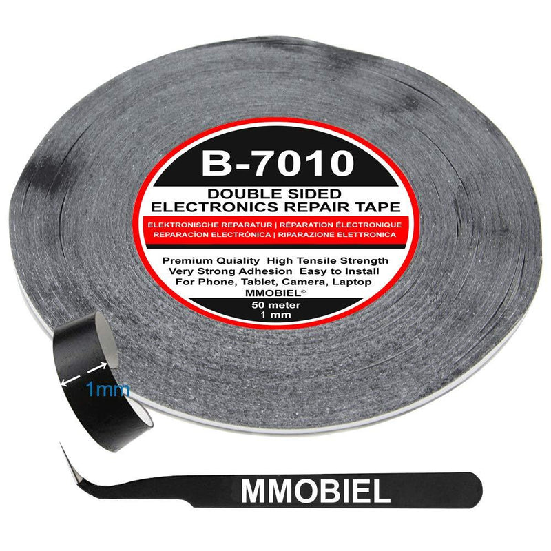 MMOBIEL 1 mm Double Sided Layer Strong Adhesive Tape 50 m Long Roll (Black) for Smartphone Tablet Repair Black