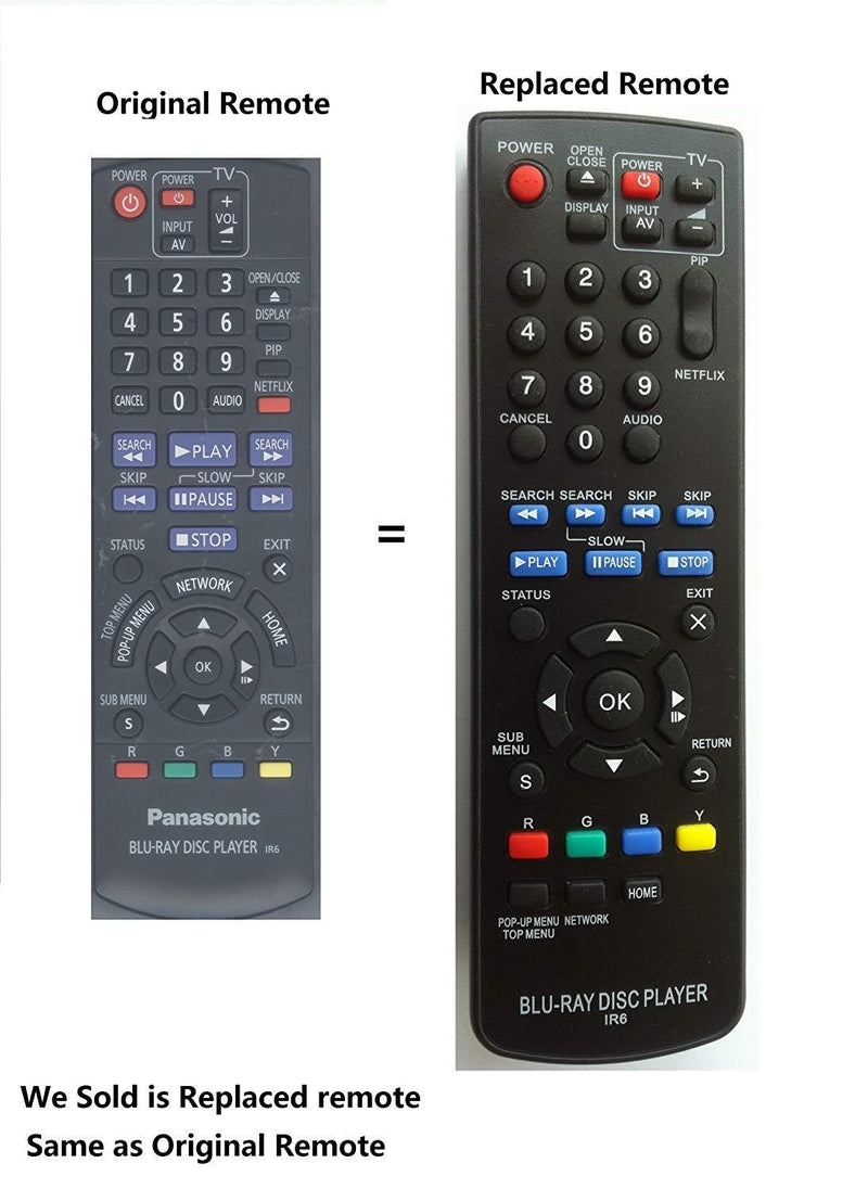 New N2QAYB000575 BLU-RAY DISC DVD Player Replaced Remote IR6 for Panansonic DMP-BD75 DMP-BD755 and All Panasonic Brand Blu-ray DVD Player