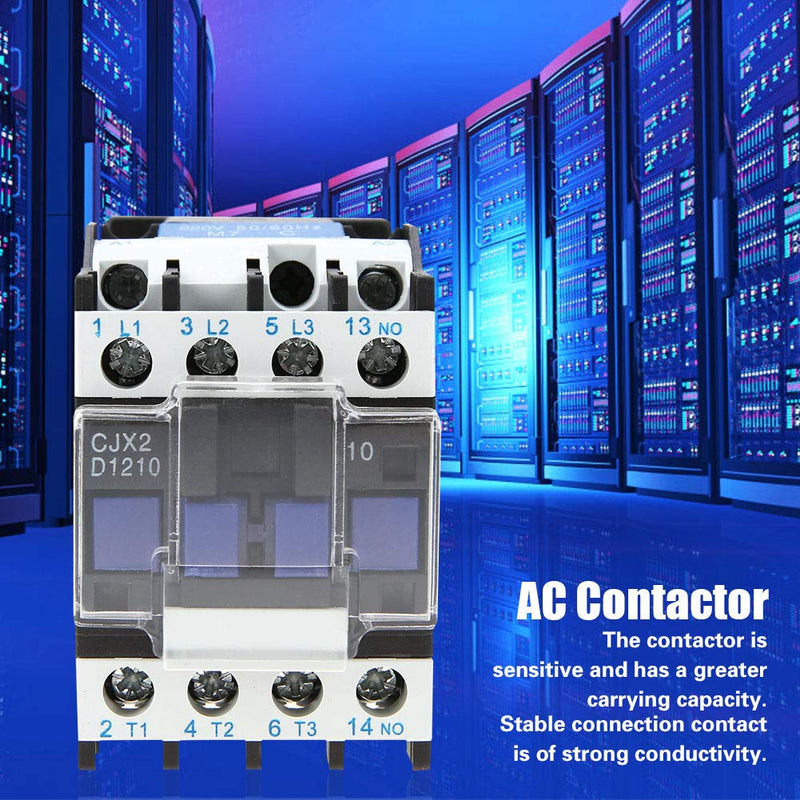 AC Electric Contactor CJX2-1210 High Sensitivity Industrial Contactors 220V 12A