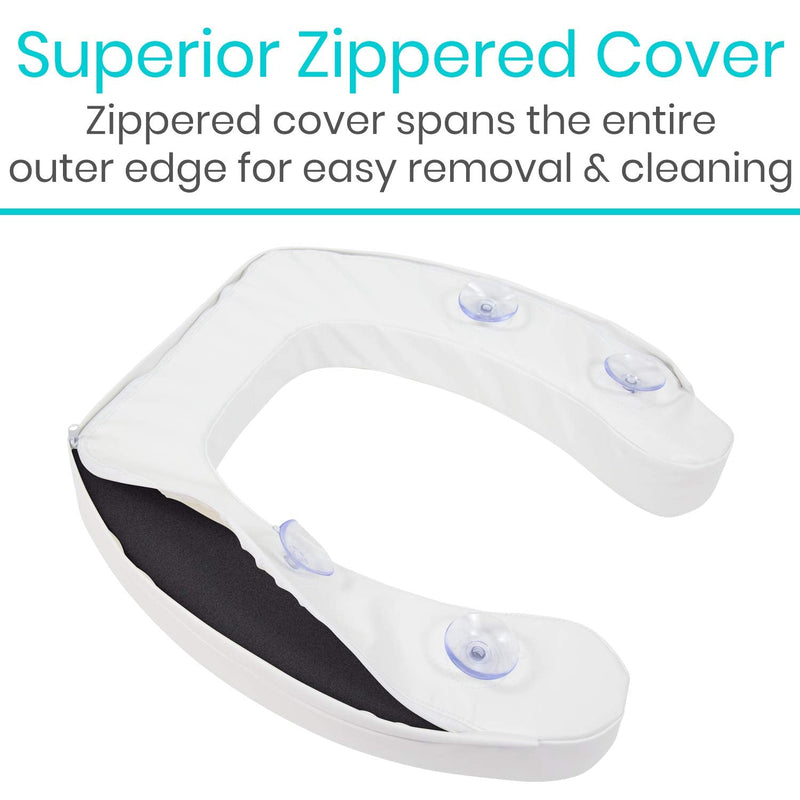 Vive Toilet Seat Cushion - Easy Clean Soft Padded Bathroom Attachment - Elongated, Standard Seats - Comfort and Support Donut for Handicap, Adults, Coccyx Tailbone Pain Relief (2" Cushioned Foam) 2" Cushioned Foam