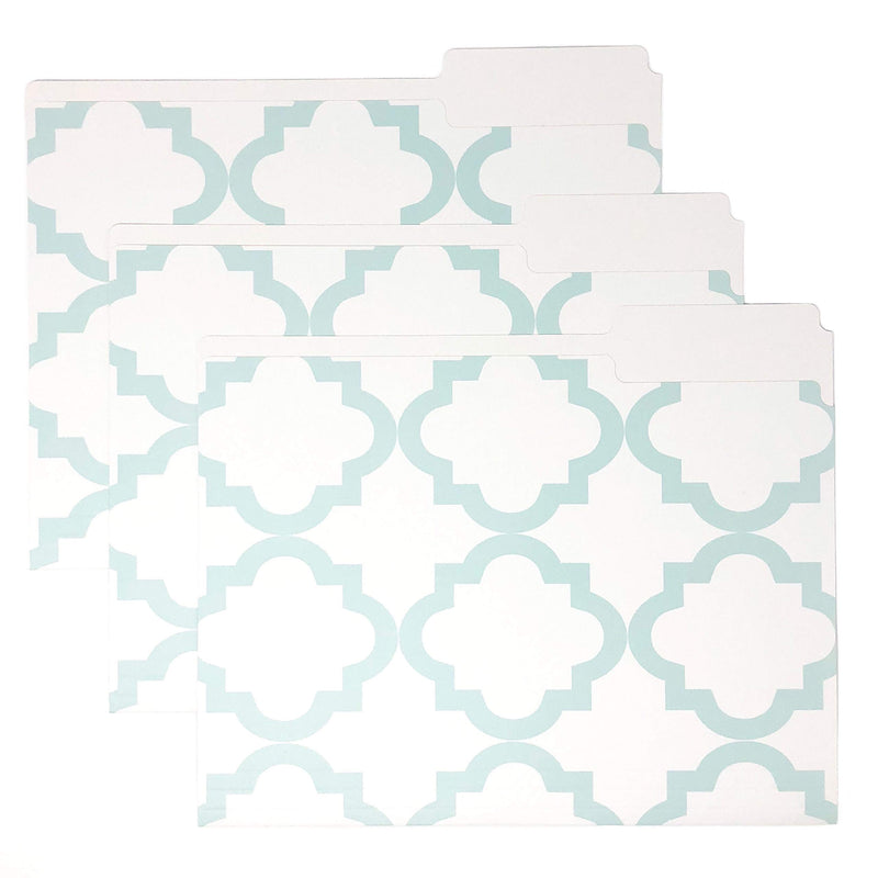 Set of 9 Designer File Folders with a Smooth Matte Finish, 9.5 x 11.75 inches by Kahootie Co. (Teal Assorted) Teal Assorted