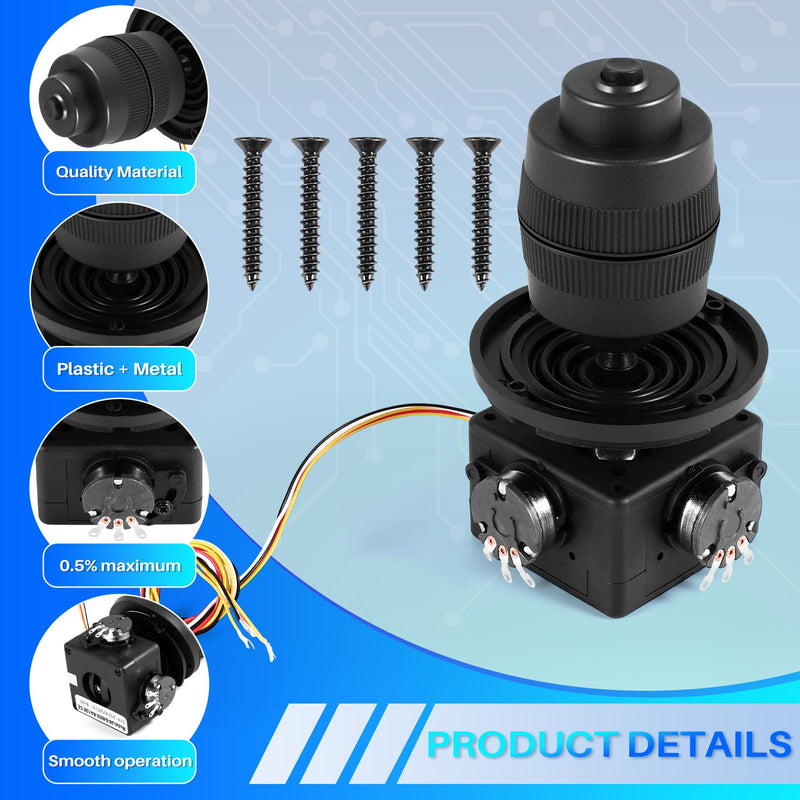 Fayrimi 4-Axis Joystick Potentiometer Button Control for -D400X-R4 10K 4D Sealed Rocker Potentiometer, Black