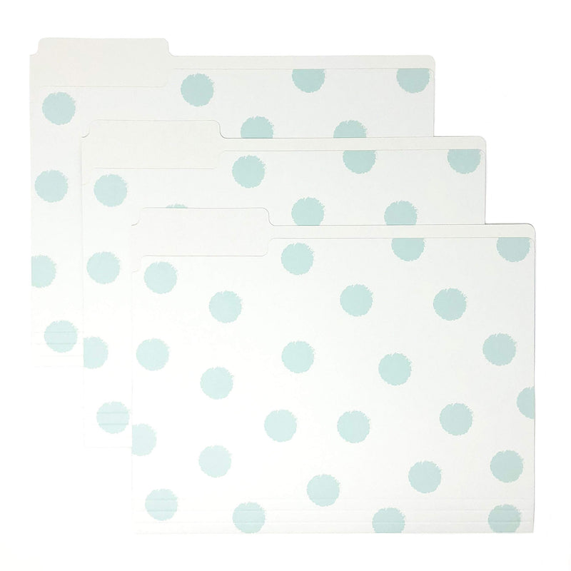 Set of 9 Designer File Folders with a Smooth Matte Finish, 9.5 x 11.75 inches by Kahootie Co. (Teal Assorted) Teal Assorted