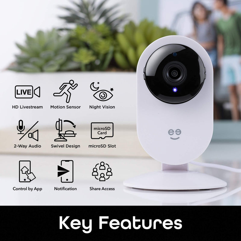 Geeni Glimpse 1080p HD Smart Camera – Indoor Home Security Camera – No Hub Required – Motion Detection Camera – Smart Camera Compatible with Alexa and Google Assistant, Requires 2.4 GHz Wi-Fi