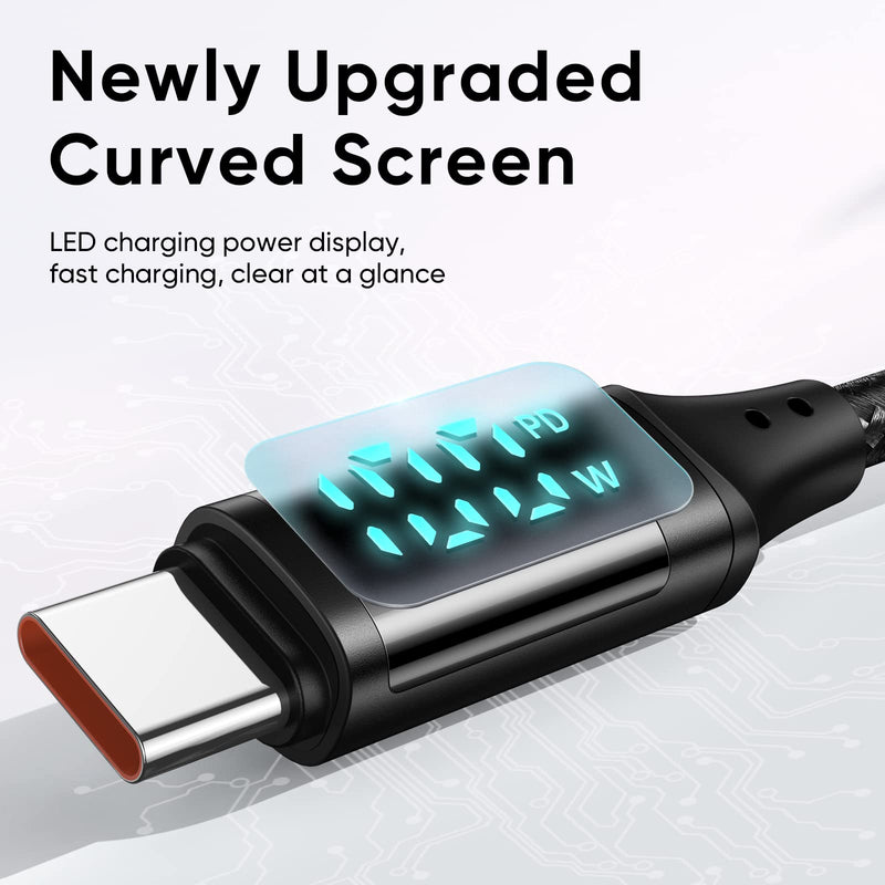 Mcdodo PD 100W USB C Cable, 5A Type C to C Fast Charging Cable, 3.9Ft LED Display Cable Nylon Braided USB C 480Mbps Data Cable Compatible with MacBook Pro/iPad Pro/iPad Air/Switch/GalaxyS20,S20+/Mate